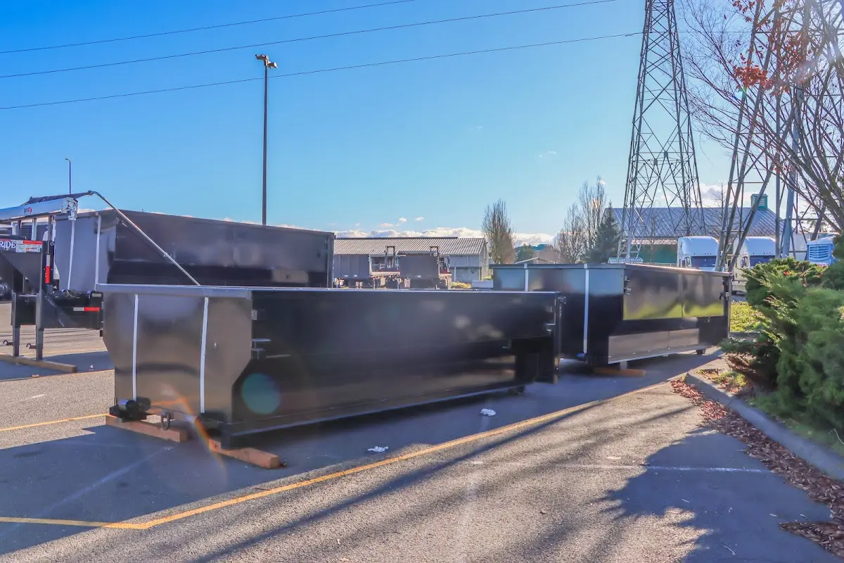 Roll-off dumpster ready for waste disposal at job site for 4 Yard Dumpster Rental in Richfield